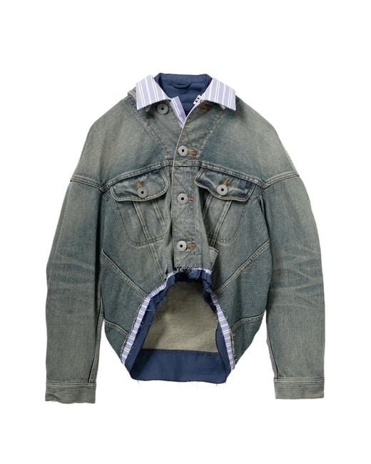 Maison Mihara Yasuhiro Blue Layered Denim Jacket