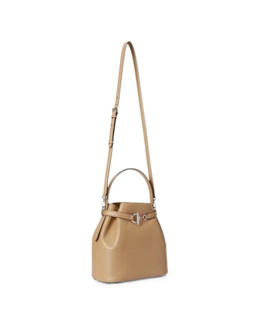 Ralph Lauren Natural Medium Blaike Leather Bucket Bag