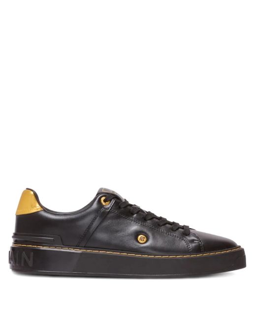 Balmain Black B Court Lace-Up Sneakers