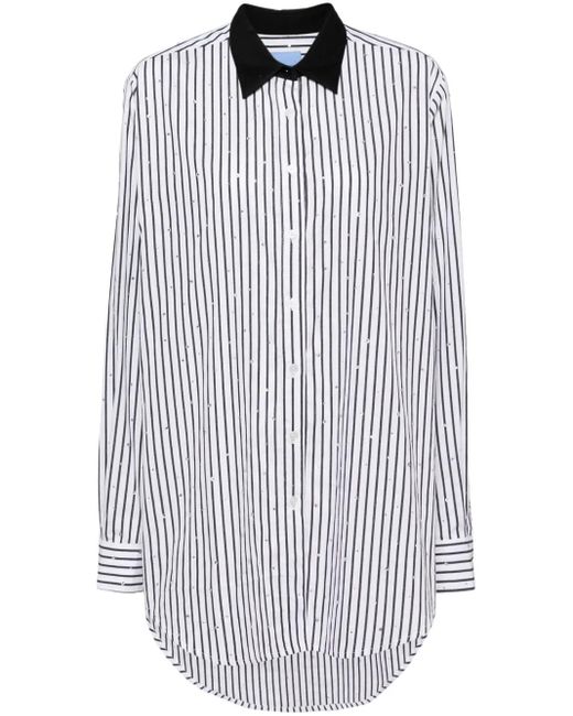 Macgraw White Striped Oversized Shirt