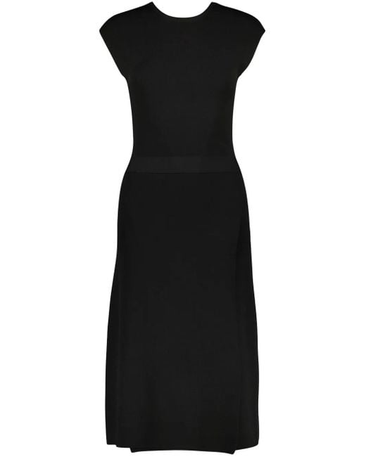 Yves Salomon Black Knitted Wrap Dress