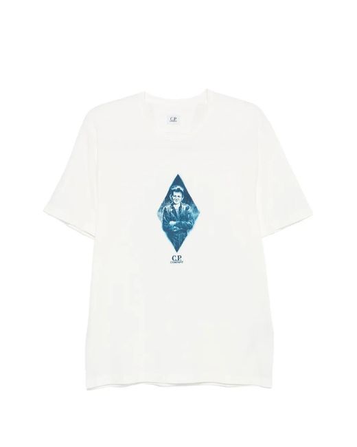 C P Company Blue Compact 20/1 Jersey Short-Sleeve British Sailor T-Shirt for men