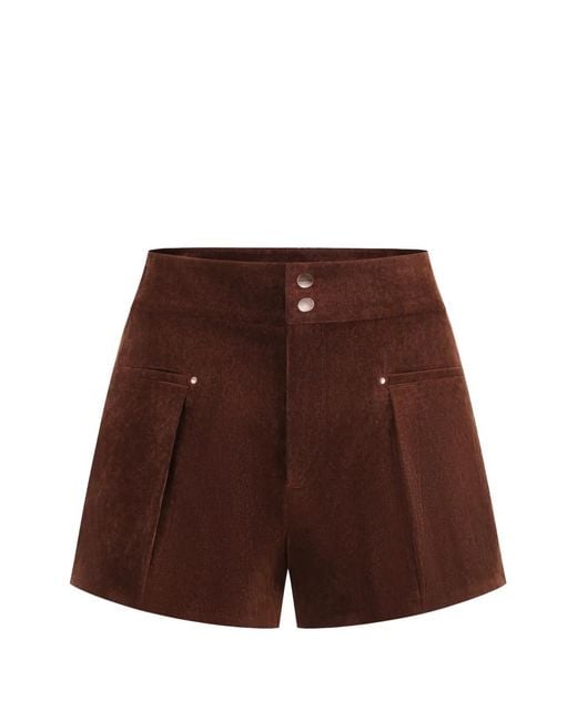 Oude Waag Brown Corduroy Structured Shorts
