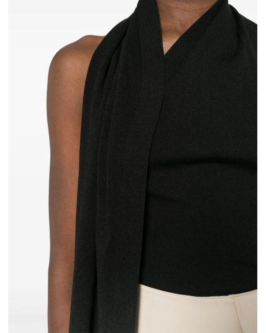 Fendi Black Halterneck Knitted Top
