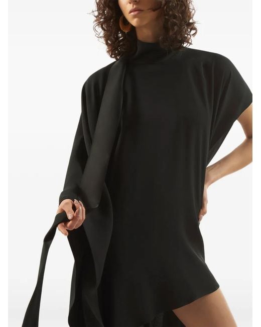 Taller Marmo Black California High-Neck Mini Dress