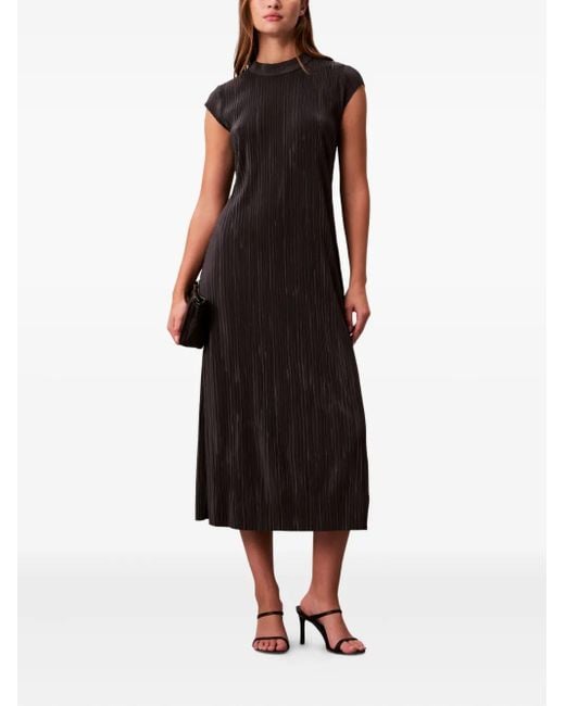 Calvin Klein Pleated Midi Dress in Black Lyst UK