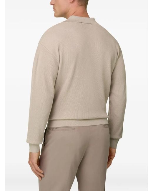 Pull Nervuré À Col Ouvert Boggi pour homme en coloris White