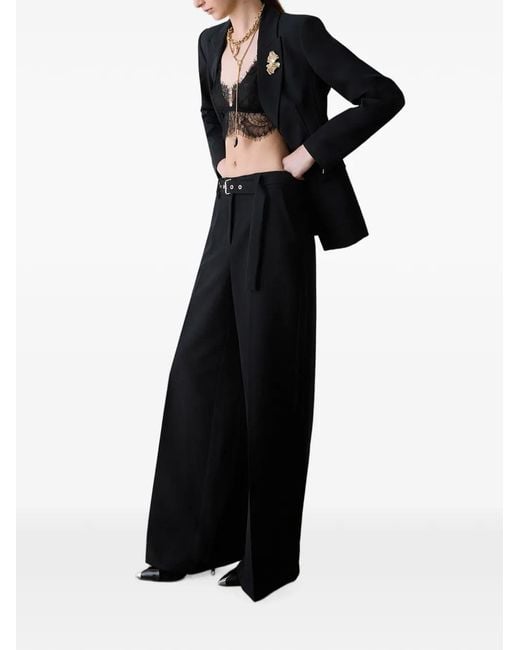Liu Jo Black Wide-Leg Trousers With Belt