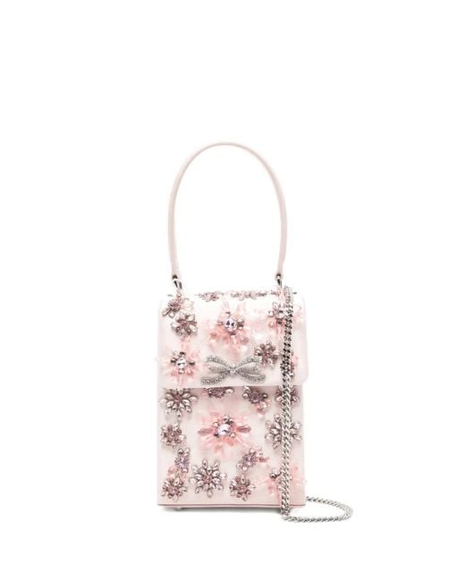 Borsa Tote Mini di Self-Portrait in Pink