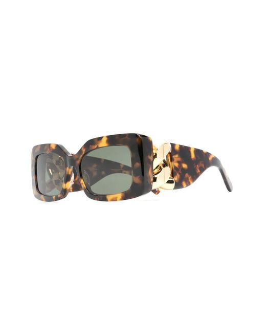 Stella McCartney Black Chain-Link Square-Frame Sunglasses