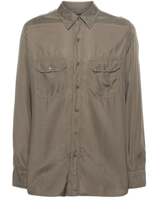 Tom Ford Twill Overhemd in het Brown voor heren