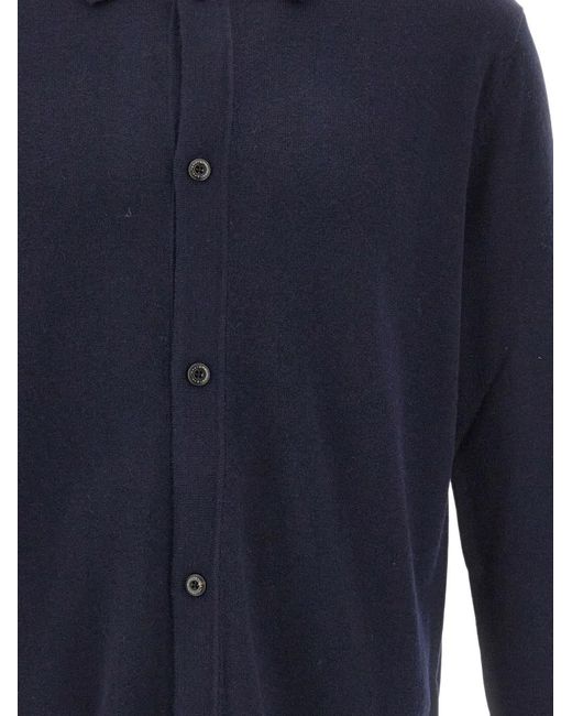 Peuterey Blue Trilogy-Logo Button-Up Cardigan for men