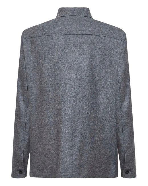 D4.0 Gray Flap-Pockets Shirt Jacket for men