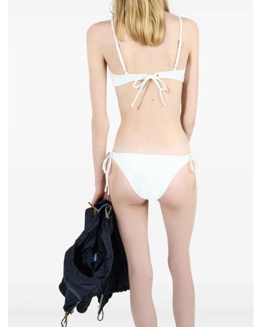 Prada White Tie-Side Bikini Bottoms