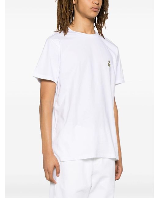 Isabel Marant White Logo-print Organic-cotton T-shirt for men