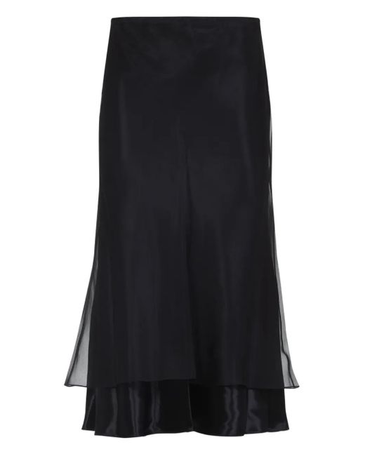 Khaite Black Monina Midi Skirt