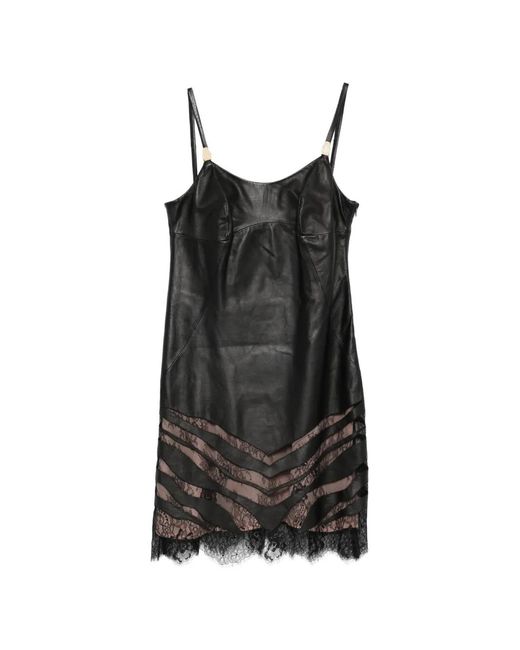 Just Cavalli Black Lace-Trim Mini Dress