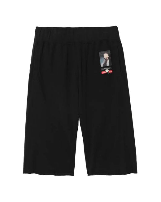 Undercover Black Graphic-Patch Track Shorts for men