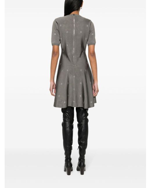 Givenchy Gray 4g-motif Flared Minidress