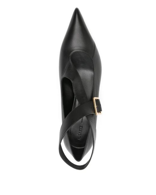 Khaite Black 45Mm Sloan Buckle-Strap Pumps