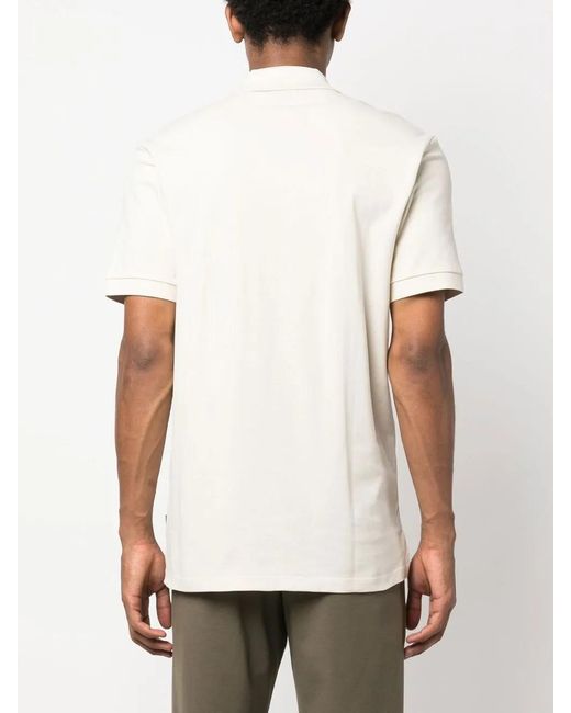 Boss White Short Sleeve Cotton Polo Shirt for men