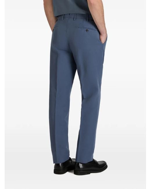 Incotex Blue Chinolino Regular-Fit Trousers for men