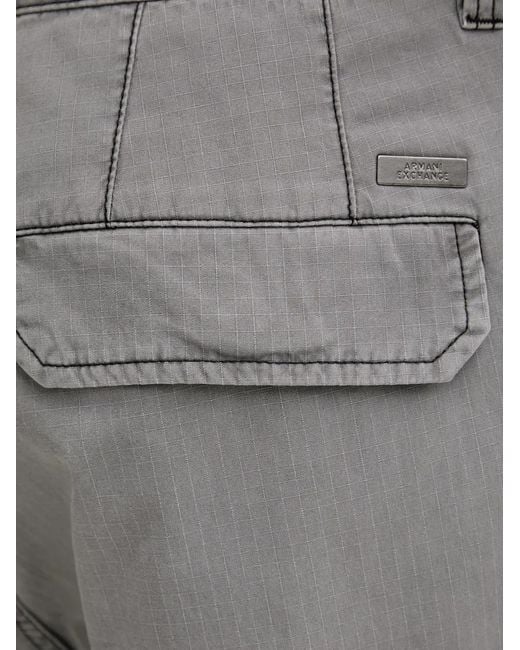 ARMANI EXCHANGE Gray Ripstop-Texture Cuffed Cargo Pants for men