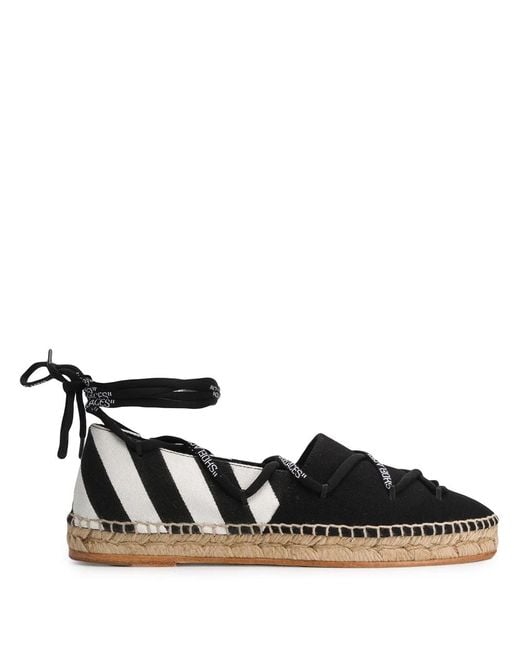 Off-White c/o Virgil Abloh Black Diagonal Stripe Tie Espadrilles