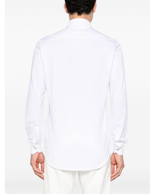 Eleventy White Classic-collar Cotton Shirt for men