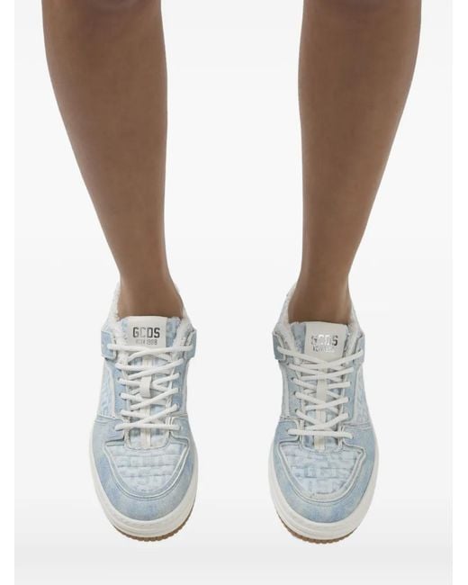 Gcds White Logo-Print Sneakers
