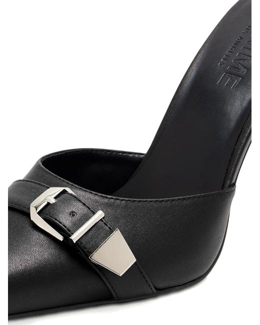 Femme LA Black Venetia Pointed-Toe Mules