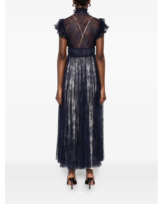 Alberta Ferretti Blue Polyamide Lace Dress