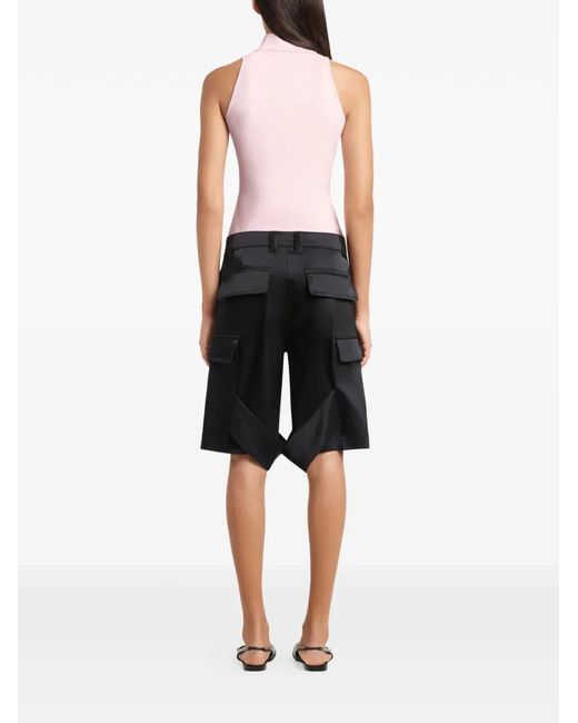 Courreges Black Belt-Loop Shorts