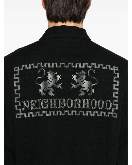 Neighborhood Black Gt-embroidered Cotton-blend Shirt for men