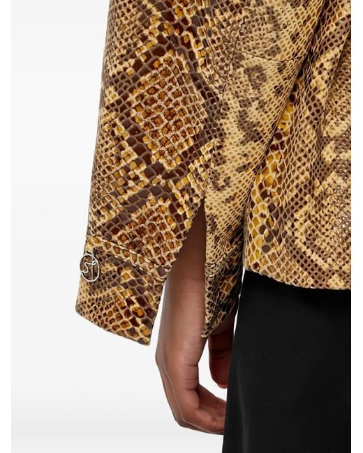 Saks Potts Metallic Lisbet Snakeskin Belted Jacket