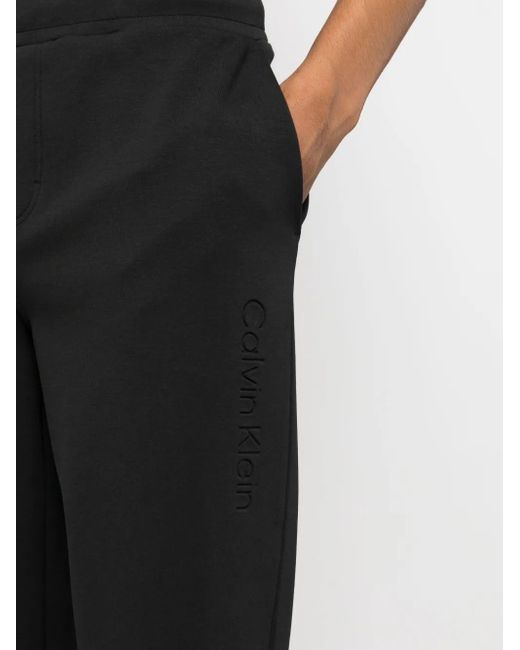 Calvin Klein Black Logo-Debossed Track Pants for men