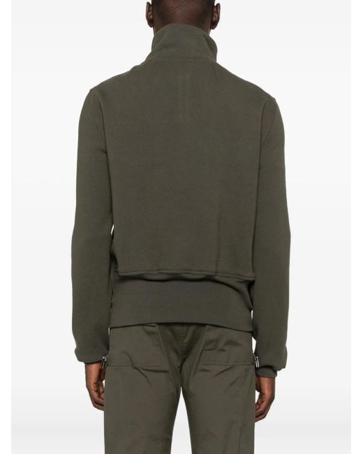 Rick Owens Green High-Neck Zip-Front Jacket for men
