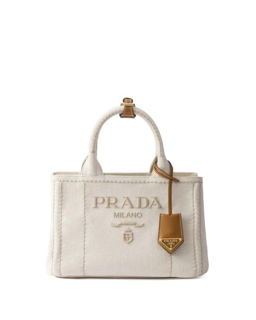 Prada Natural Small Jardinière Tote Bag