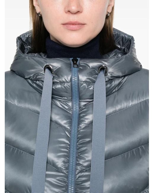 Herno Blue Hooded Puffer Coat