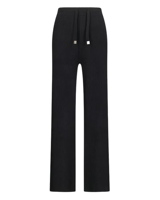 Not Shy Black Ribbed Drawstring Trousers