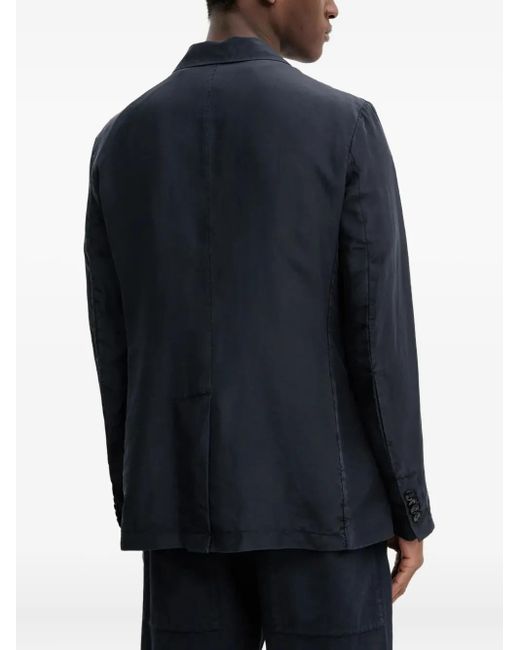 Barena Blue Single-Breasted Silk Blazer for men