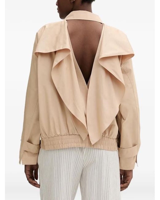 Isabelle Blanche Natural Open-Back Elasticated-Waist Jacket