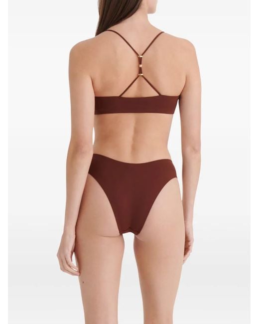 Eres Red Abysses Cropped Bikini Top