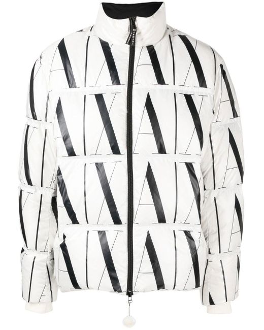 Armani Exchange Logo print Puffer Jacket In White For Men Lyst