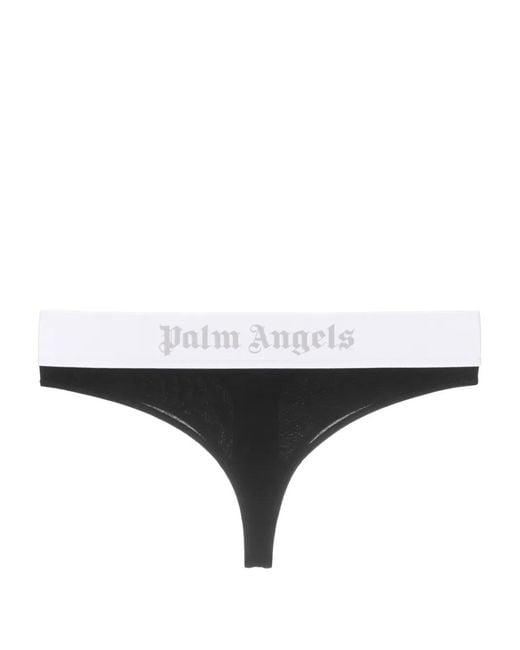 Palm Angels Black Logo Band Thong