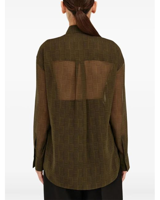 Ferragamo Green Monogram Shirt