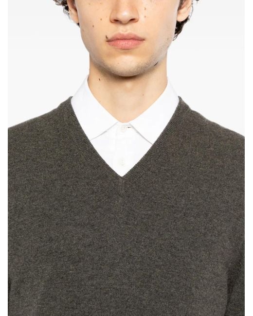 N.Peal Cashmere Gray Burlington Sweater for men