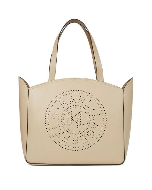 Karl Lagerfeld Natural Medium K/Circle Tote Bag