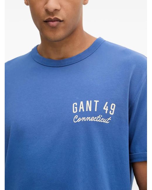 Gant Blue T-Shirt À Logo Imprimé for men