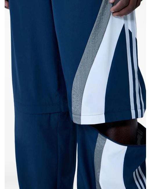 Adidas Blue X Brain Dead Elasticated-Waist Logo Track Pants for men